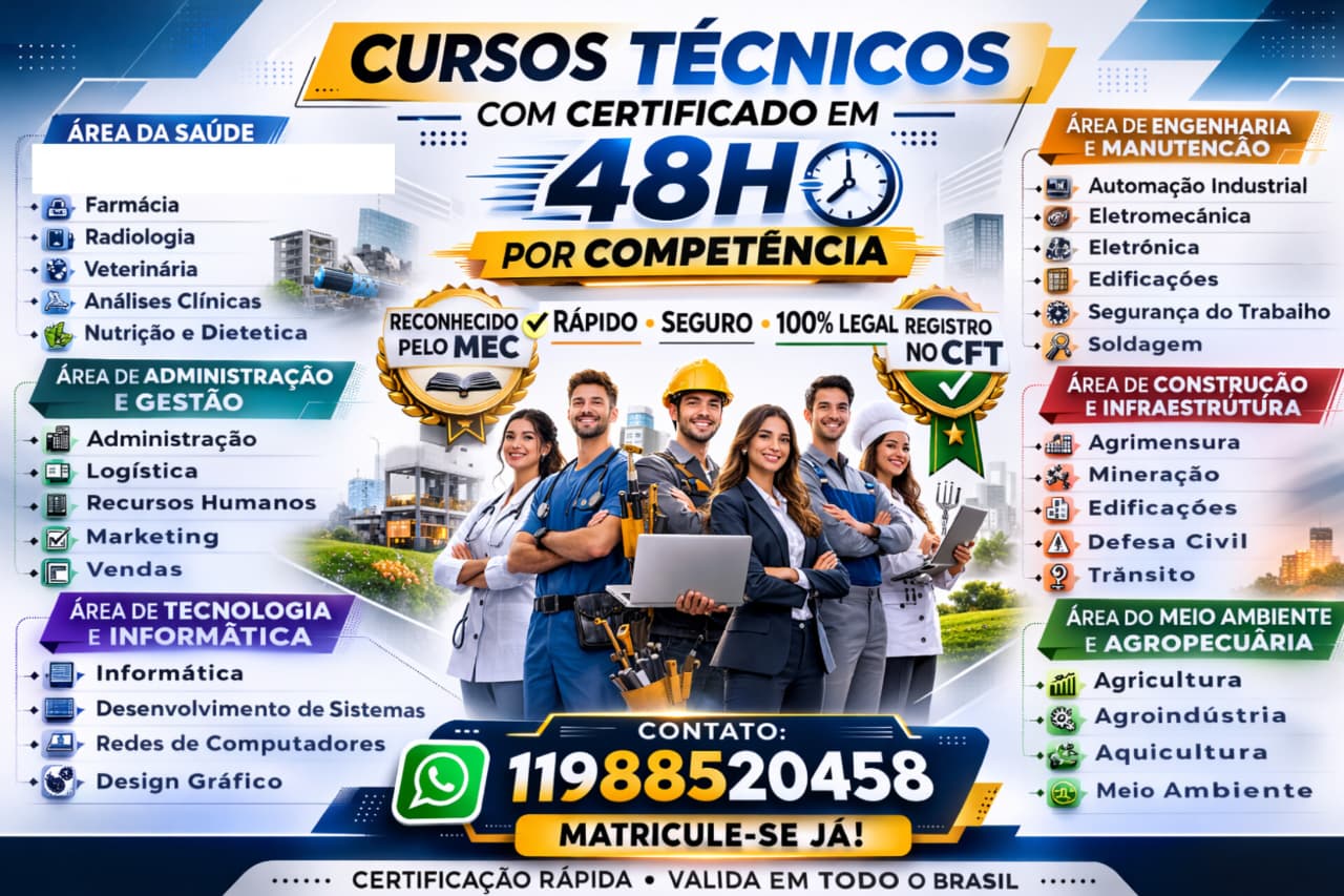 Curso Técnico com certificação  